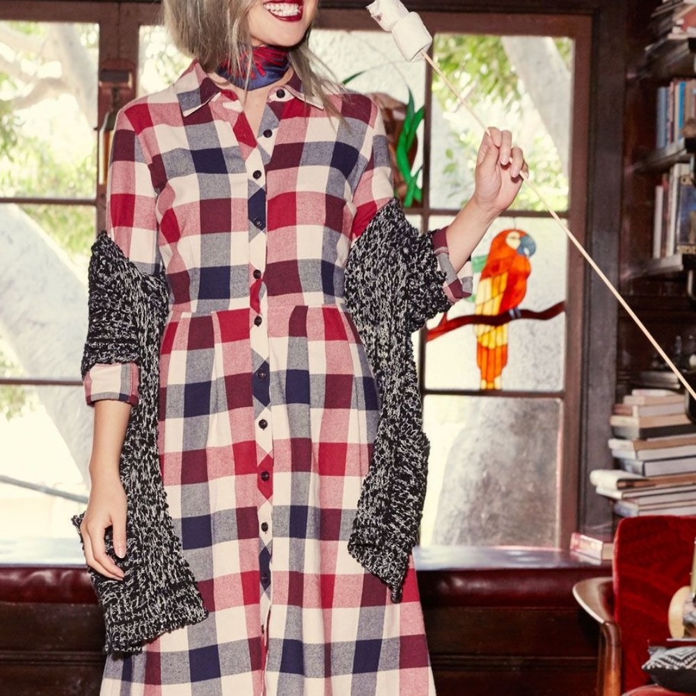 Modcloth Flannel Shirt Dress